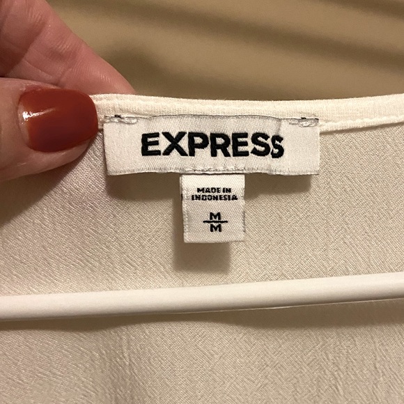 Express Tie Front Cropped Blouse Balloon Sleeves M EUC - Picture 5 of 6